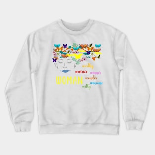 Floral Feminist Butterfly Lover Women's Motivation Crewneck Sweatshirt